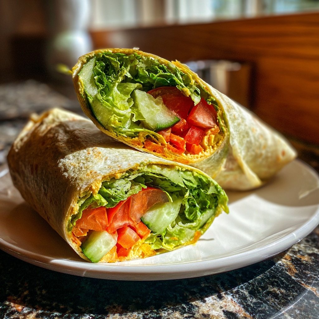 Healthy Lunch Veggie Wraps with Hummus