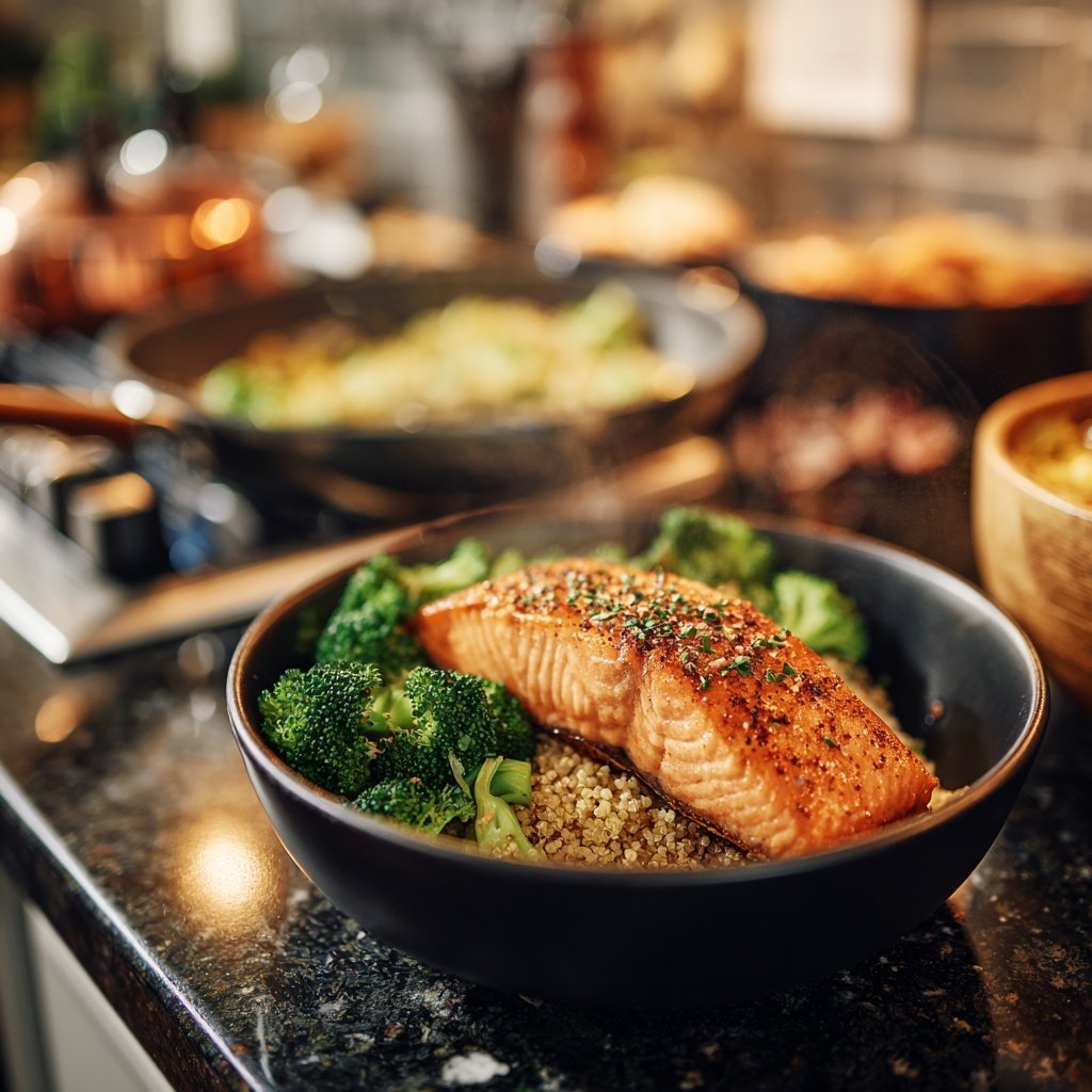 High Protein Salmon Dinner Bowl