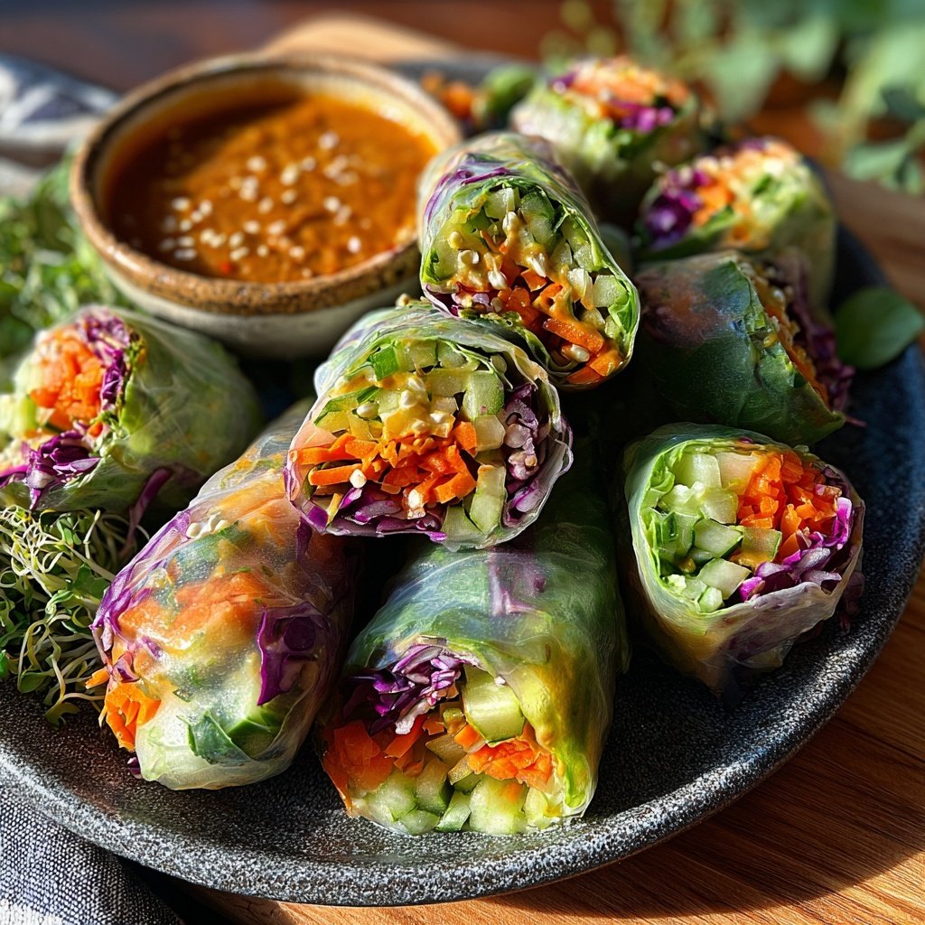Super Bowl Party Food Veggie Spring Rolls