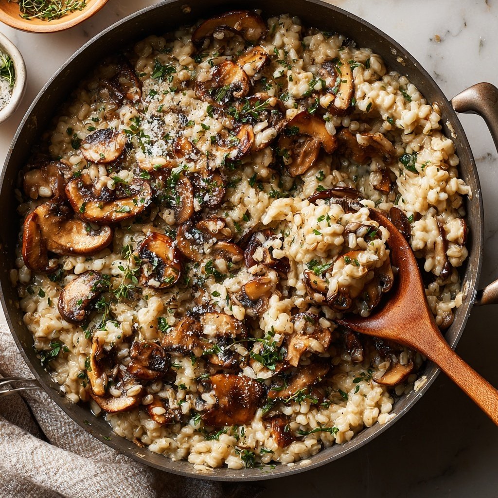 Creamy Mushroom Barley Skillet