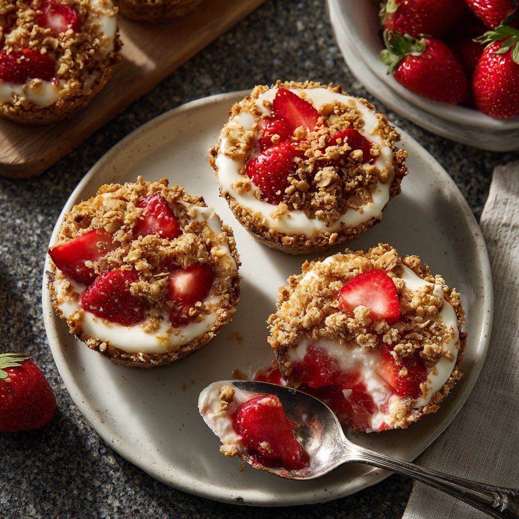 Strawberry Oat Yogurt Crumble Cups