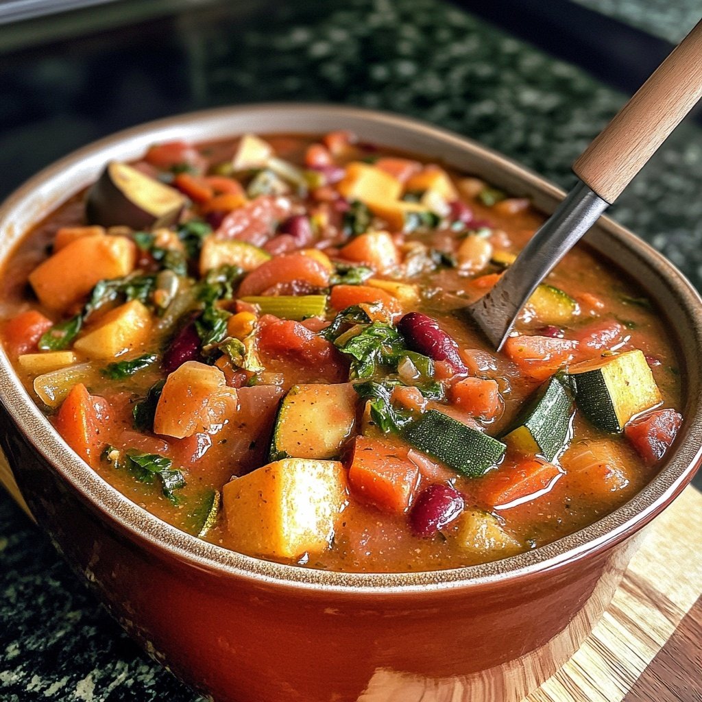 Healthy Crockpot Vegetable Minestrone
