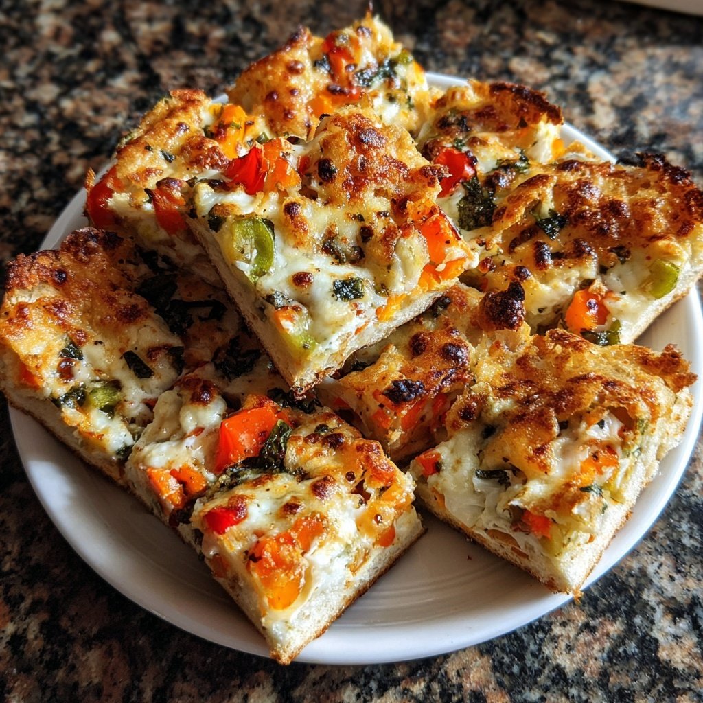 Super Bowl Appetizer Veggie Pizza Squares