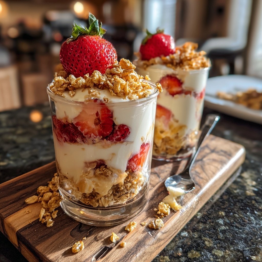 Strawberry Cheesecake Oat Parfaits