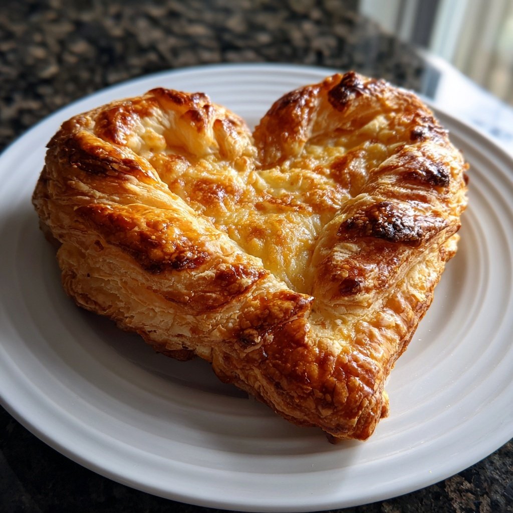 Heart-Shaped Puff Pastry with Cheese